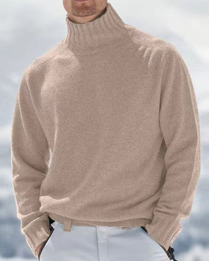 Męski sweter typu golf o prostym kroju