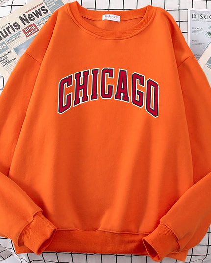 Męska bluza bez kaptura z napisem CHICAGO