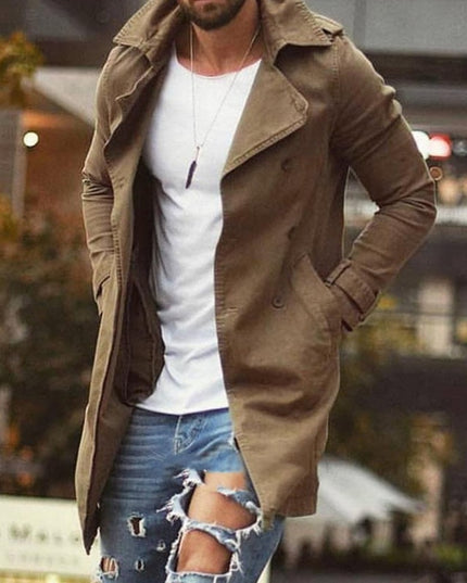 Męski dopasowany płaszcz o eleganckim kroju