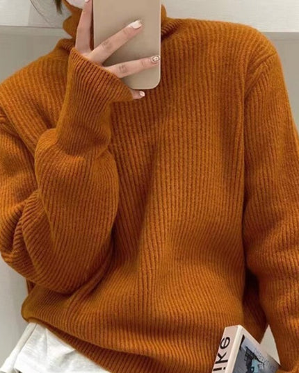 Damski sweter typu golf o kroju oversize