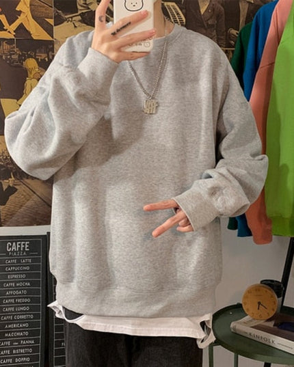 Męska bluza oversize bez kaptura w pastelowych kolorach