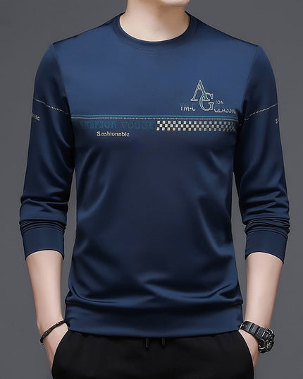 Męska koszulka z długim rękawem z nadrukiem