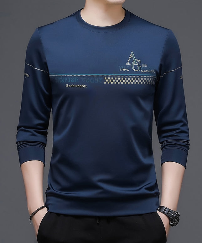 Męska koszulka z długim rękawem z nadrukiem