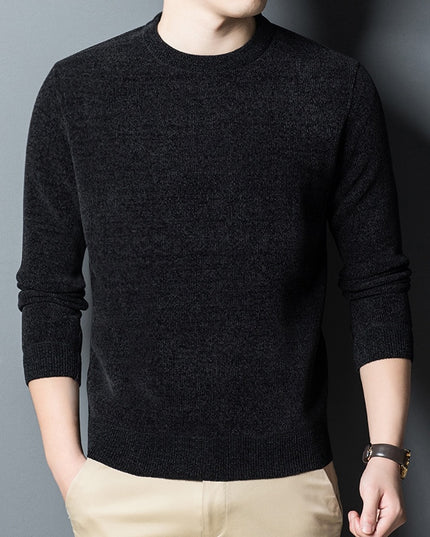 Męski sweter z dekoltem w łódkę z melanżowego materiału