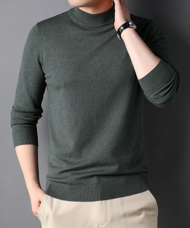 Męski klasyczny sweter z półgolfem