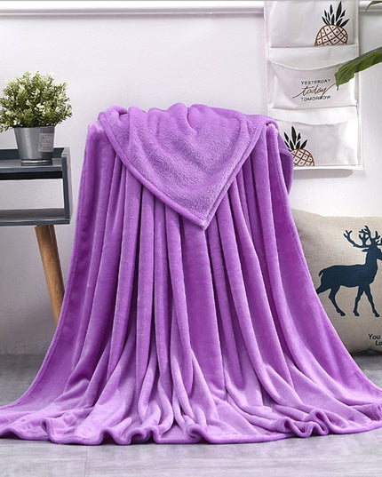 Koc zimowy ciepły z polaru w jednolitych kolorach