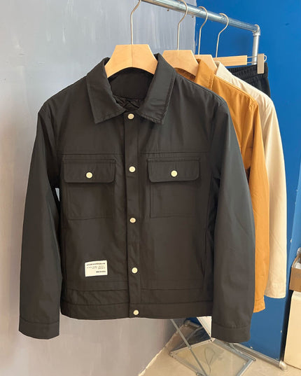 Męska kurtka przejściowa klasyczna z kołnierzykiem