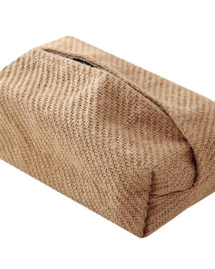 Pudełko na chusteczki tkane w brązowym kolorze