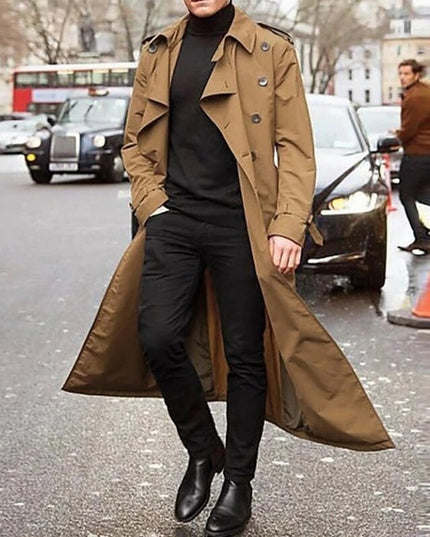 Męski płaszcz o kroju trencza