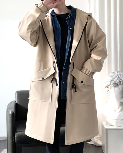 Męski płaszcz oversize z kieszeniami