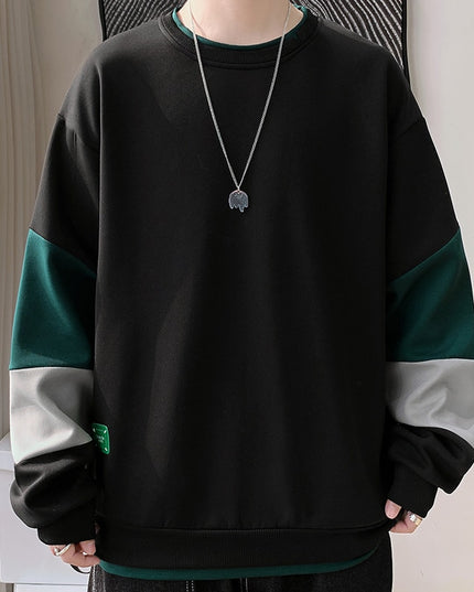 Męska bluza bez kaptura trzykolorowa