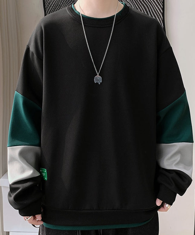 Męska bluza bez kaptura trzykolorowa