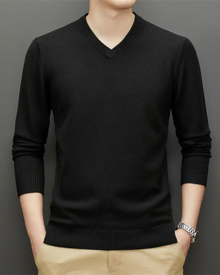 Klasyczny męski sweter z dekoltem w serek