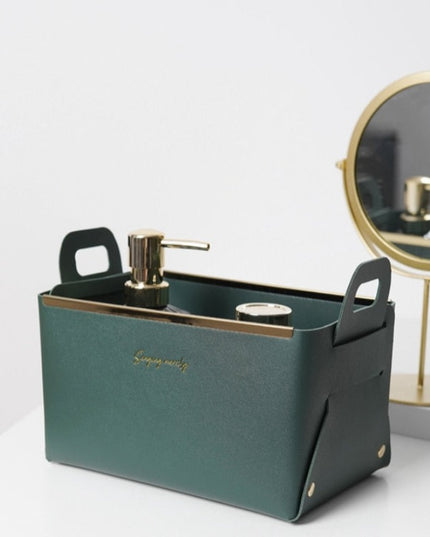 Organizer skórzane pojemne pudełko