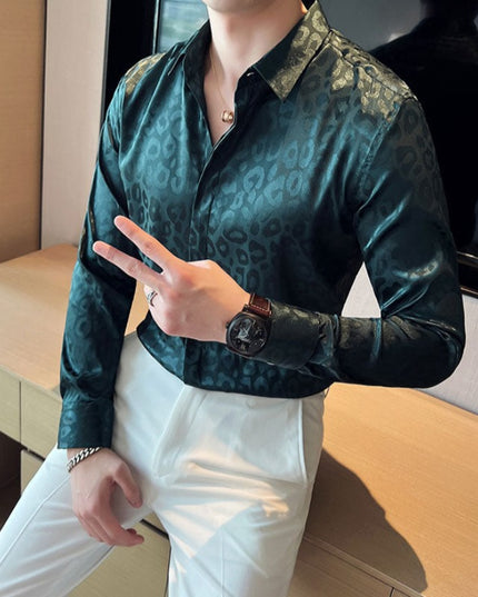 Męska koszula o dopasowanym kroju w zwierzęcy print