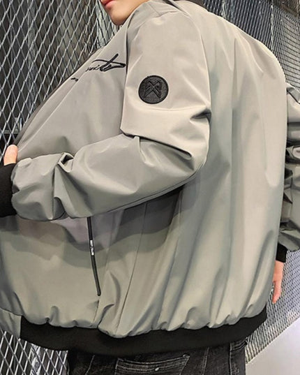 Męska kurtka przejściowa bomberka z napisem z przodu