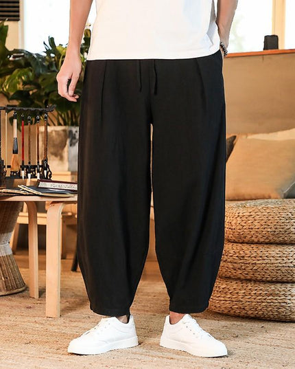 Męskie eleganckie spodnie z szerokimi nogawkami