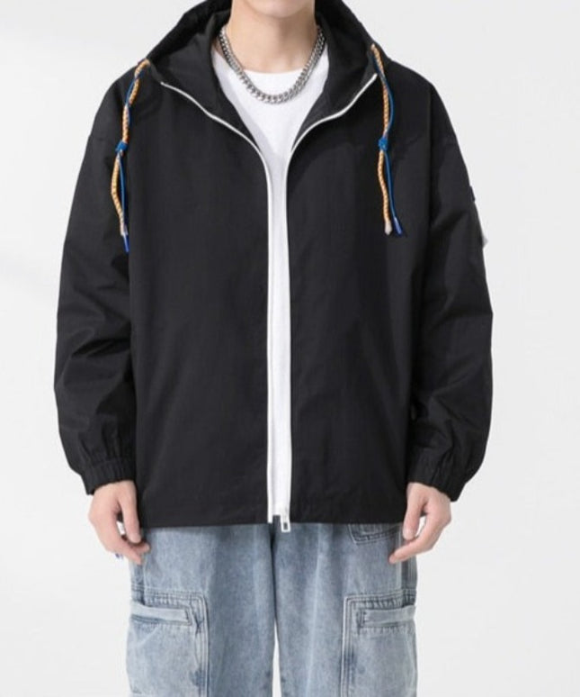 Męska kurtka przejściowa wiatrówka oversize z kapturem