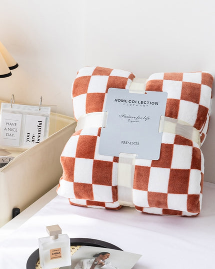 Miękki koc ozdobny w kratkę