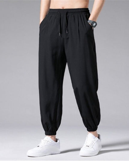 Męskie spodnie treningowe joggery z wodoodpornej tkaniny