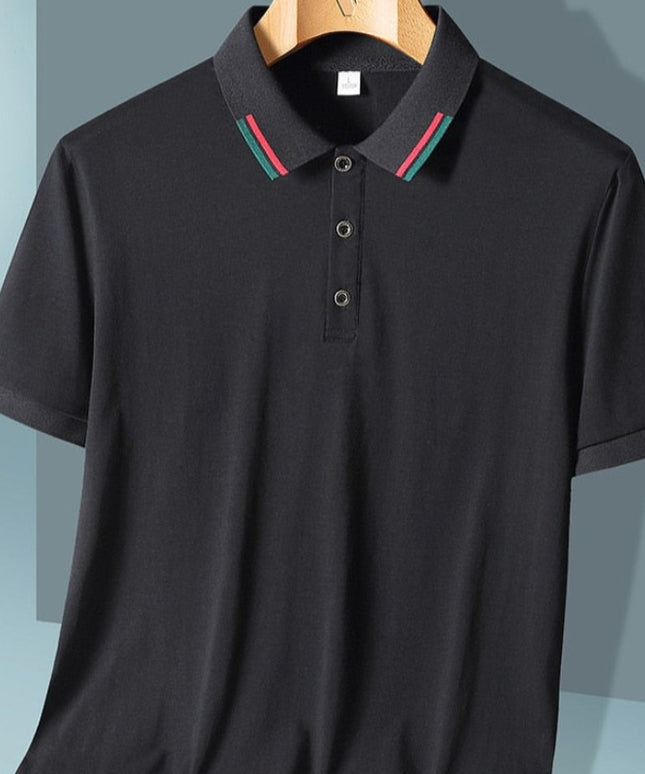 Męska koszulka polo z kolorową wstawką na kołnierzyku
