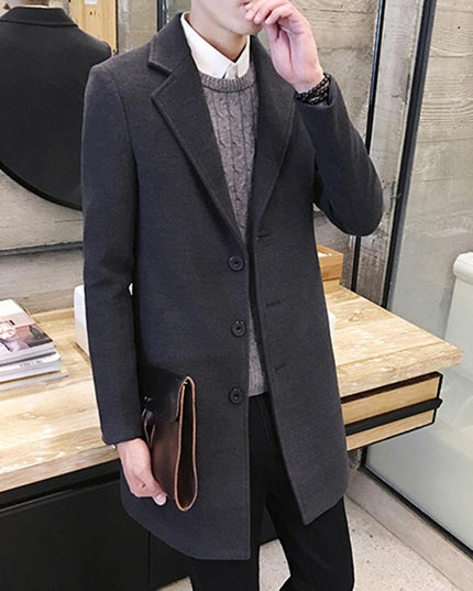 Męski klasyczny płaszcz trzyrzędowy