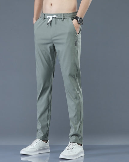 Męskie spodnie o eleganckim kroju z wiązaniem