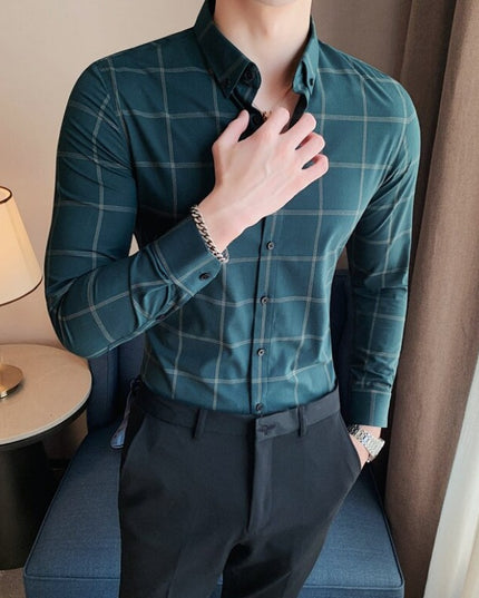 Męska koszula dopasowana w kratę