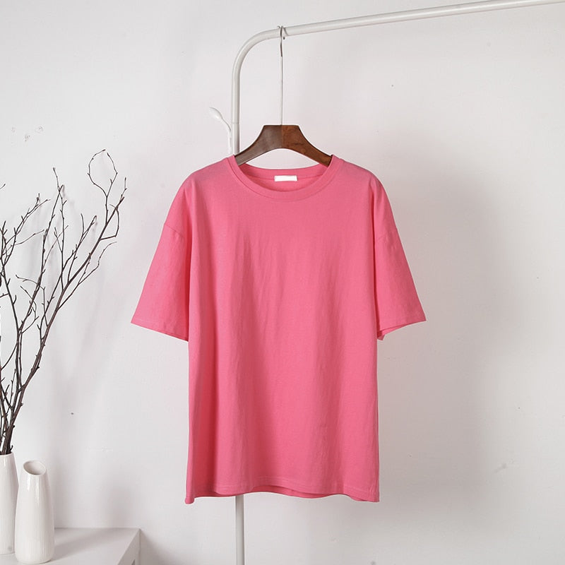 Damski T-shirt bawełniany oversize