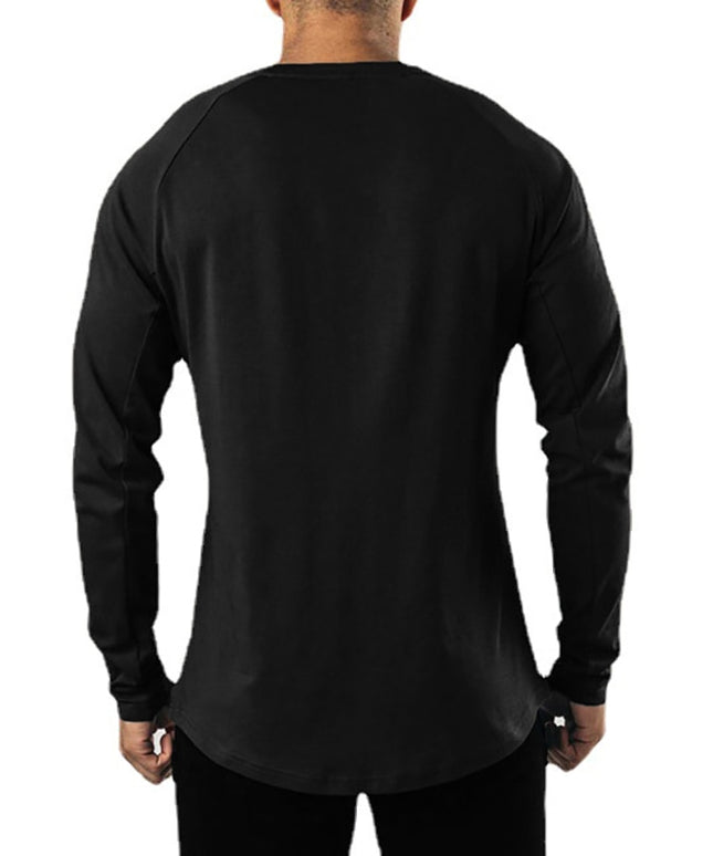 Męska koszulka z długim rękawem klasyczna z guzikami