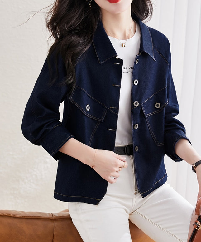 Damska kurtka jeansowa o prostym kroju