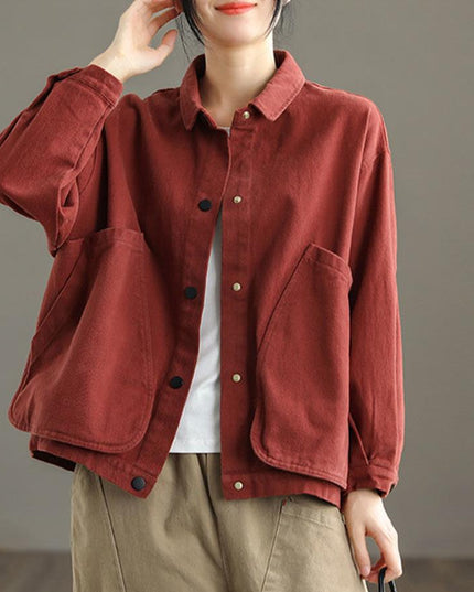 Damska kurtka przejściowa oversize z dużymi kieszeniami