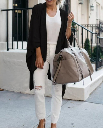 Damski sweter typu kardigan o kroju ponczo