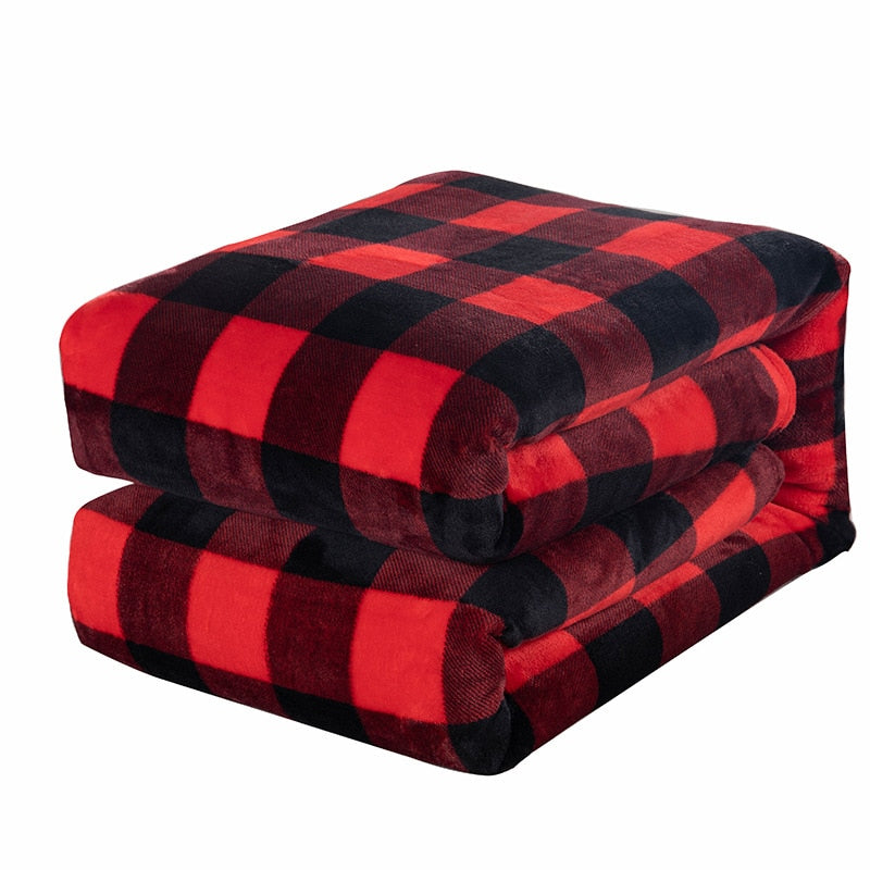 Koc flanelowy w kratkę