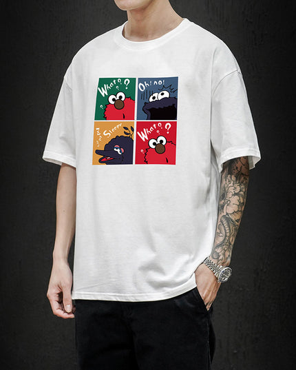 Męski T-shirt z kreskówkowym motywem