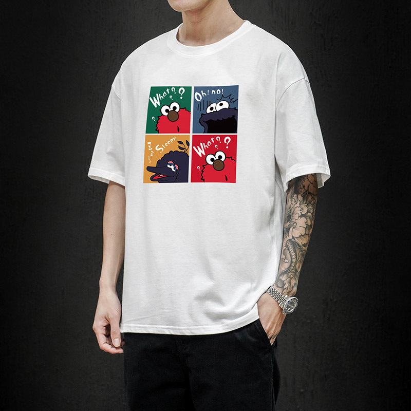 Męski T-shirt z kreskówkowym motywem