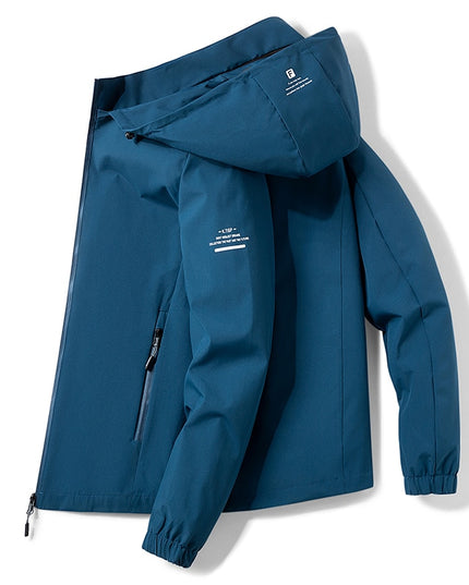 Męska kurtka przejściowa klasyczna z kapturem