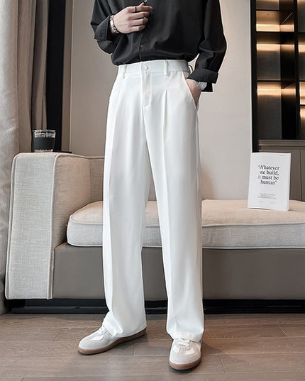 Męskie eleganckie spodnie zwężane w talii