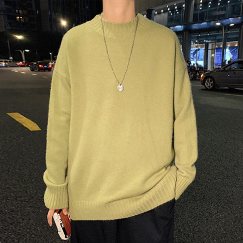 Męski sweter typu półgolf o kroju oversize