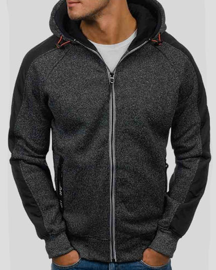 Męska bluza melanżowa rozpinana z kapturem