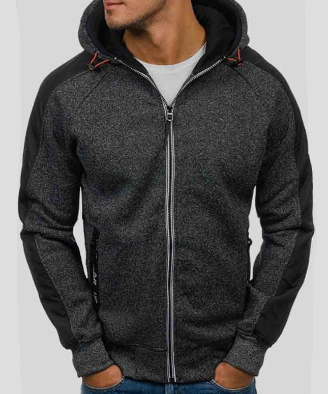 Męska bluza melanżowa rozpinana z kapturem