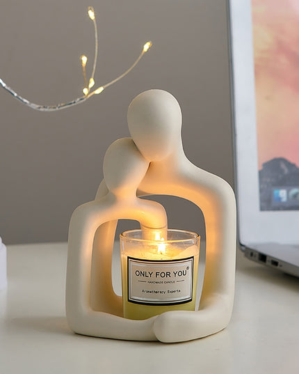 Figurka dekoracyjna świecznik w jasnych kolorach