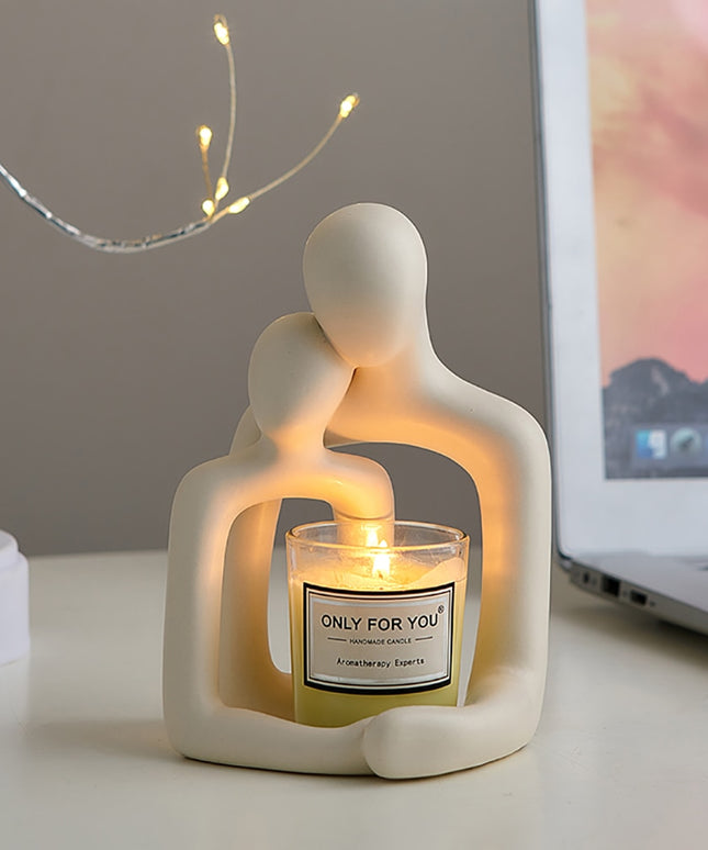 Figurka dekoracyjna świecznik w jasnych kolorach