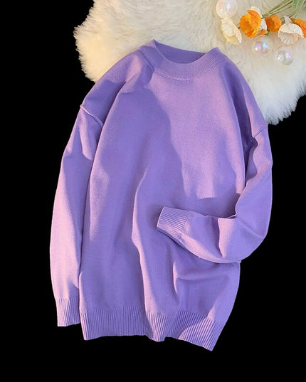 Męski sweter prążkowany z dekoltem w łódkę o kroju oversize