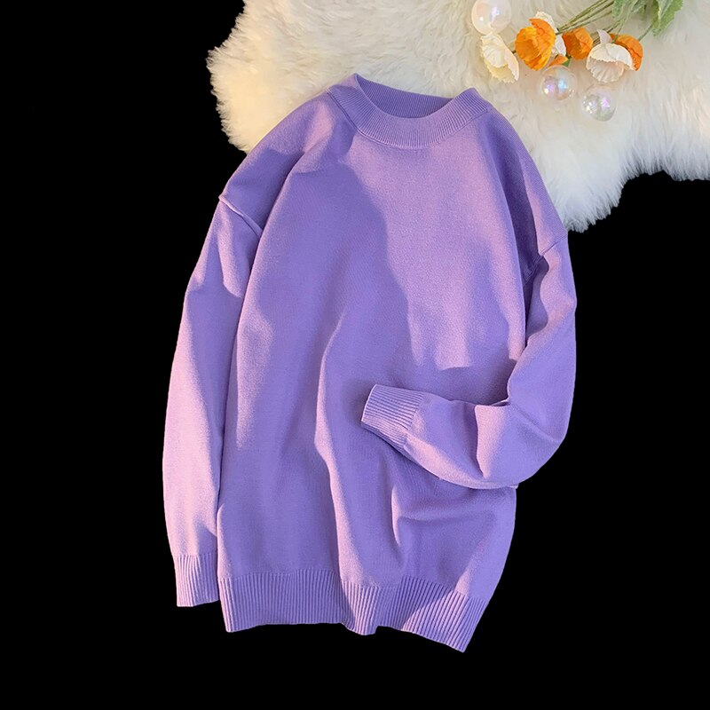 Męski sweter prążkowany z dekoltem w łódkę o kroju oversize