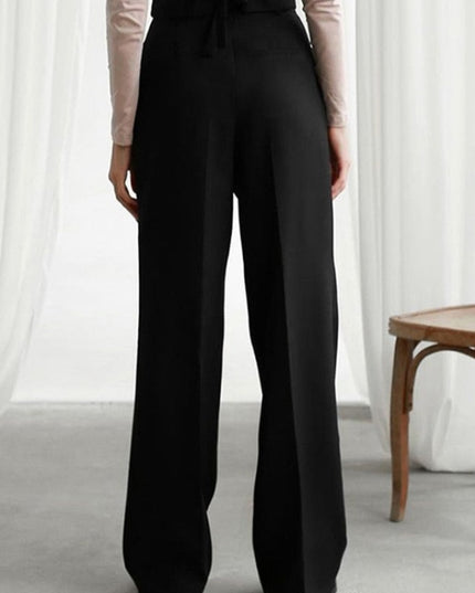 Damskie spodnie eleganckie chinosy z szerokimi nogawkami