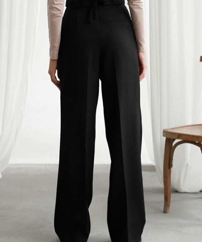 Damskie spodnie eleganckie chinosy z szerokimi nogawkami