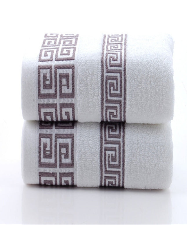 Ręcznik łazienkowy bawełniany ze złotym wzorem