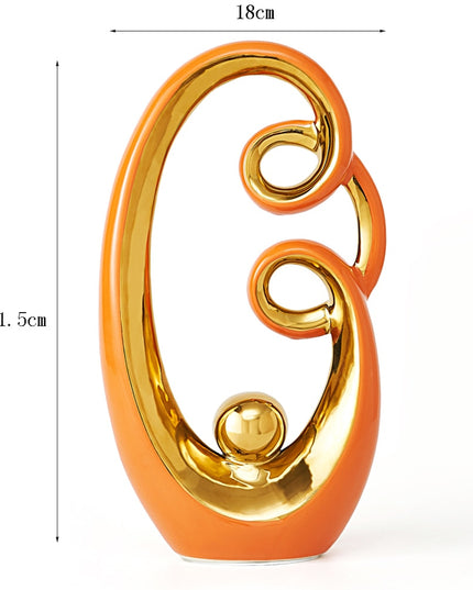 Figurka dekoracyjna ceramiczna abstrakcyjny wzór