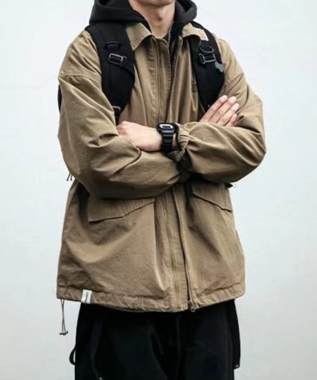 Męska kurtka przejściowa luźna z nadrukiem